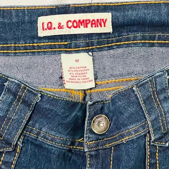 Sexy Embroidered Pocket Distressed Southwestern Stretch Dark Wash Jeans Size 12 - Picture 8 of 12